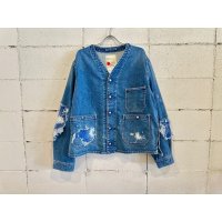 SEVESKIG Indigo No-Collar Engineer Jkt