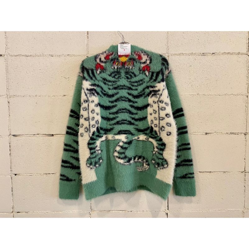 SEVESKIG Tibetan Tiger Knit Cardigan - CMB